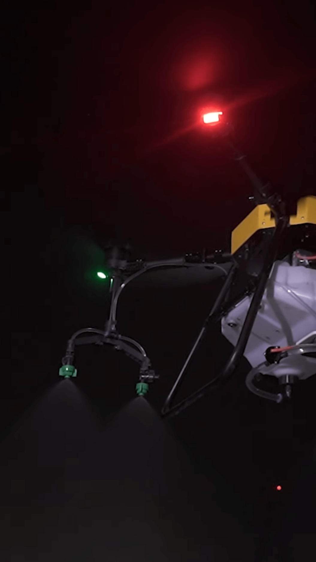 Night flight, navigation lights on